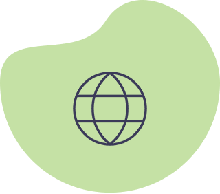 A green background with an image of a globe.